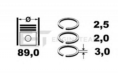 ET ENGINETEAM r1000400 -  Комплект поршневых колец